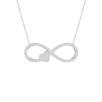 18K Infinity Heart Diamond Pendant — BACK