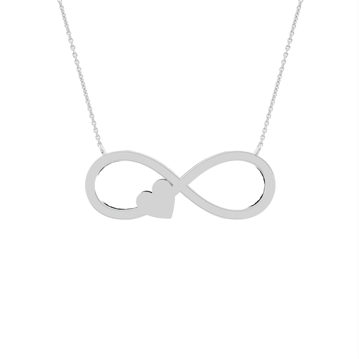 18K Infinity Heart Diamond Pendant — BACK