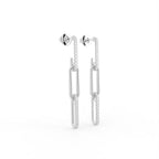 14K Round Drop Bespoke Diamond Earrings — 3D VIEW