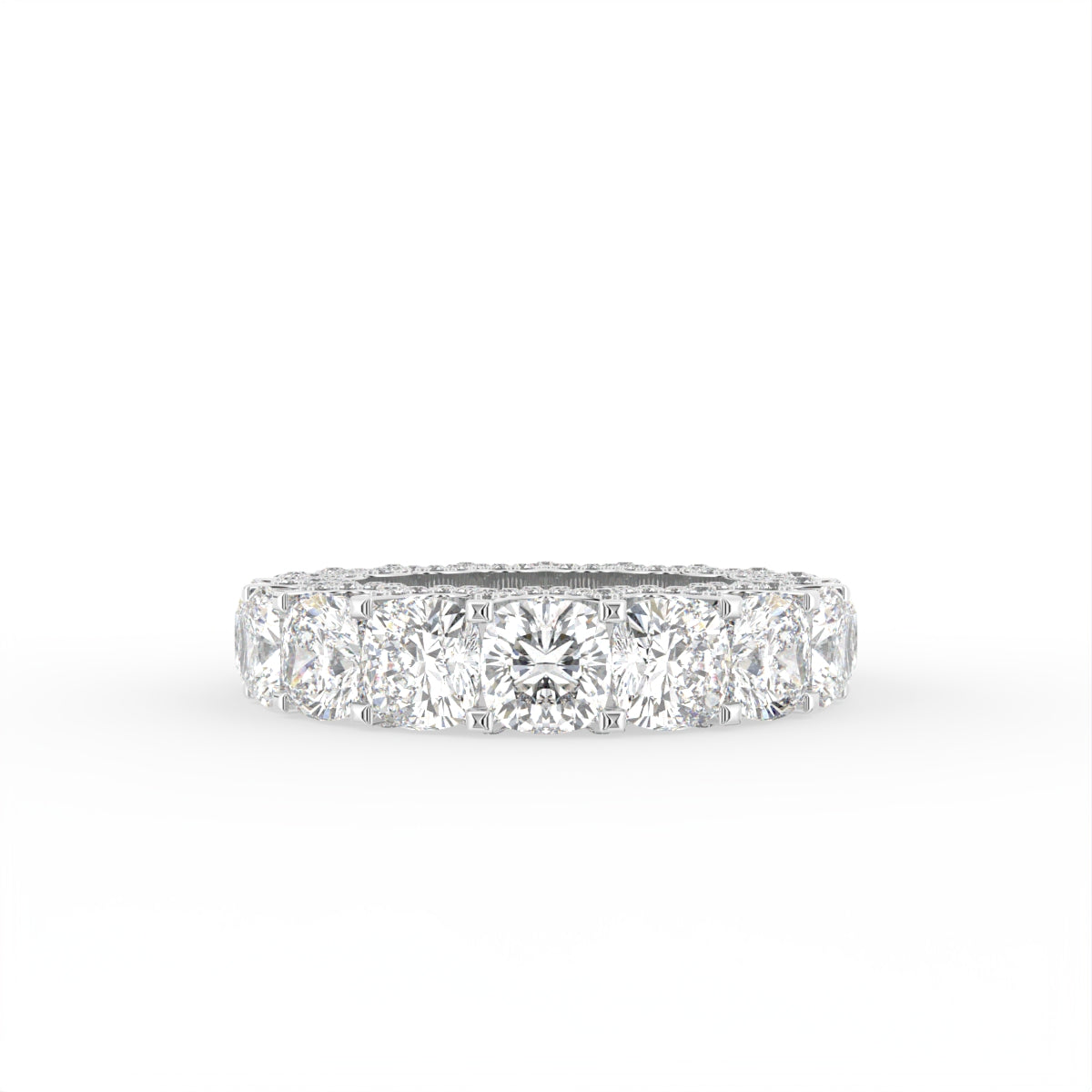 18K Full Eternity Round Diamond Ring — TOP