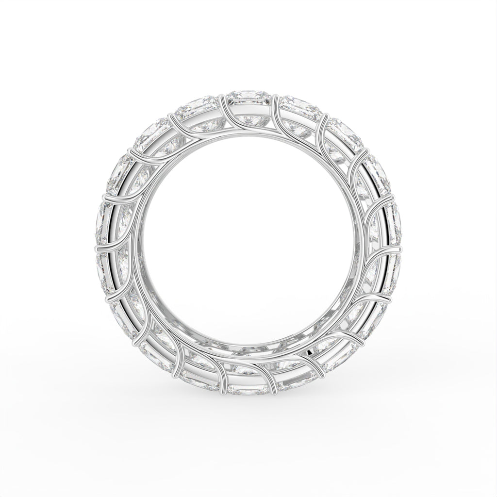 14K White Gold Full Eternity Princess Diamond Ring — FRONT