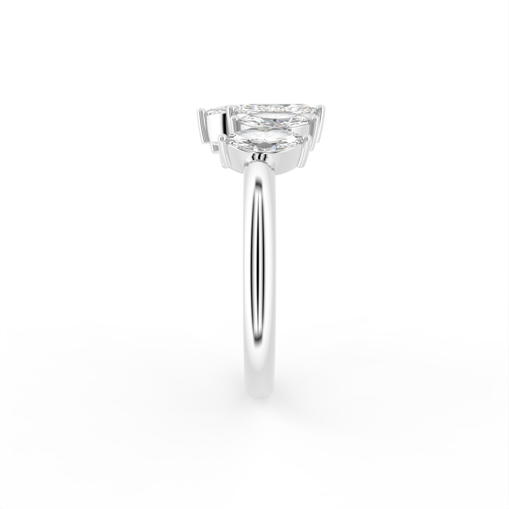 18K Bespoke Marquise Diamond Ring — SIDE