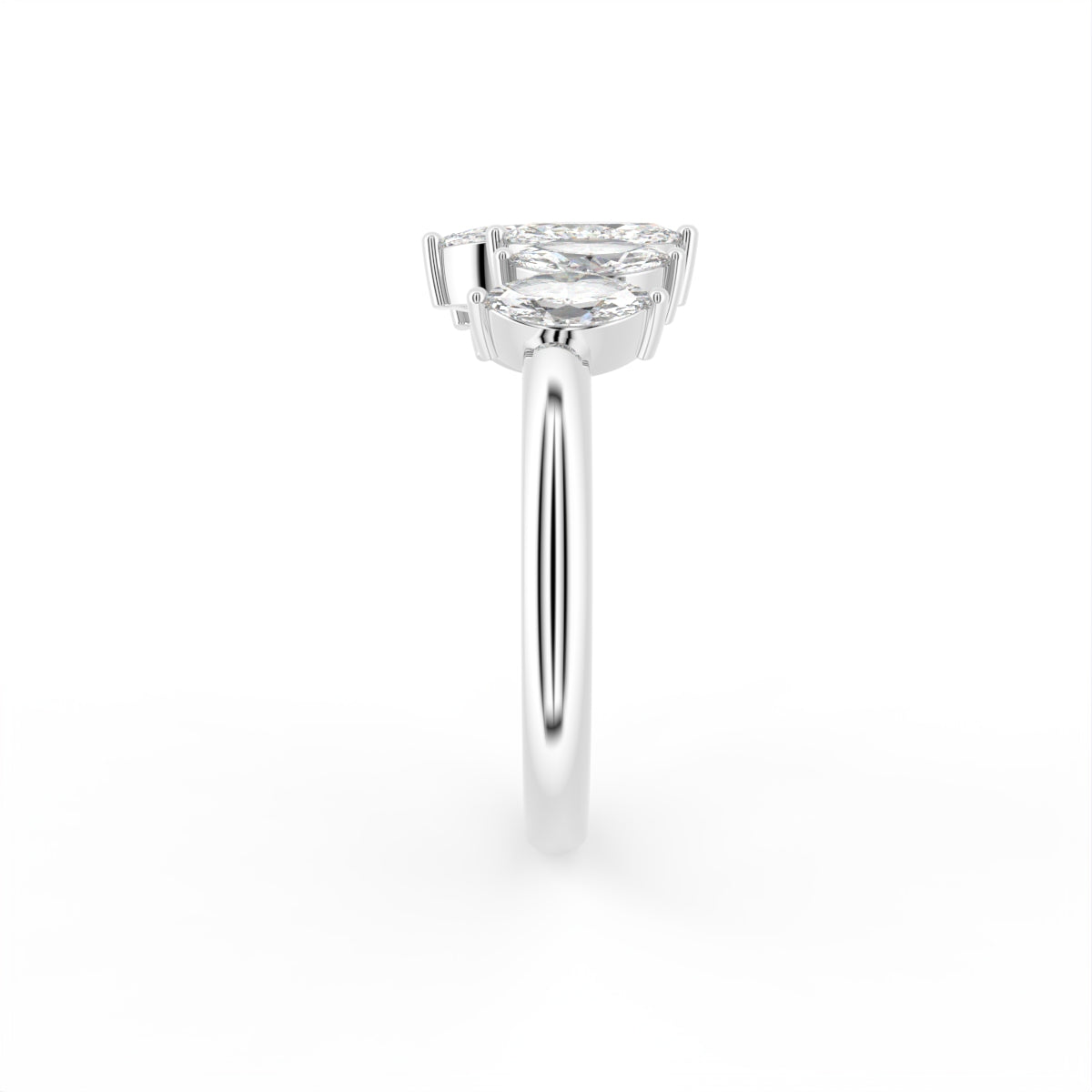 18K Bespoke Marquise Diamond Ring — SIDE