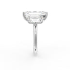 18K White Gold Trilogy Emerald Cut Diamond Ring — SIDE