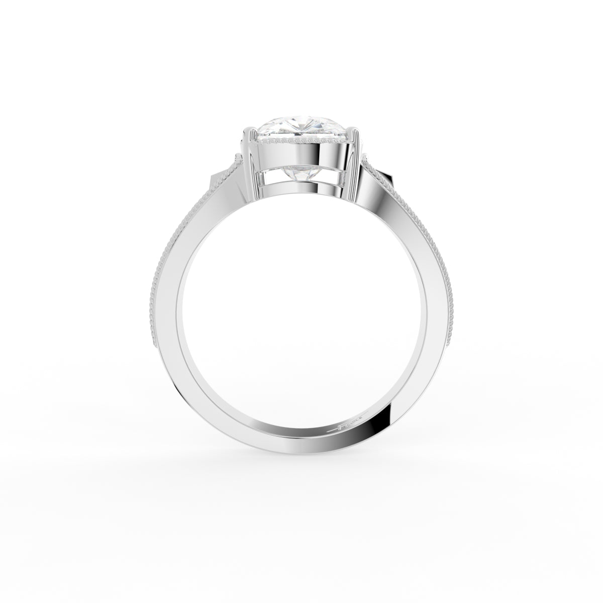 18K Solitaire Diamond Ring — FRONT
