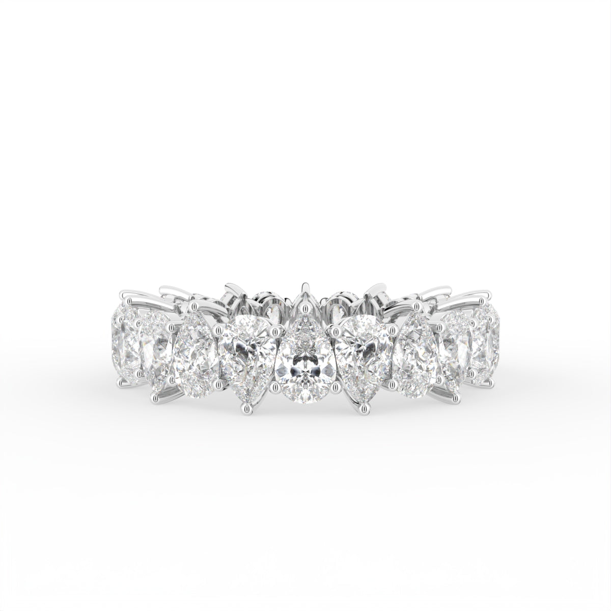 18K Full Eternity Pear Diamond Ring — TOP
