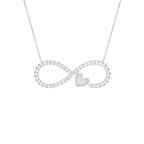 18K Infinity Heart Diamond Pendant — FRONT