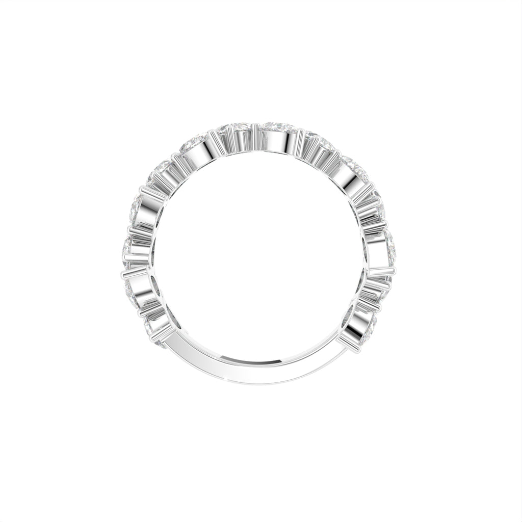 18K White Gold Eternity Pear Diamond Ring — FRONT