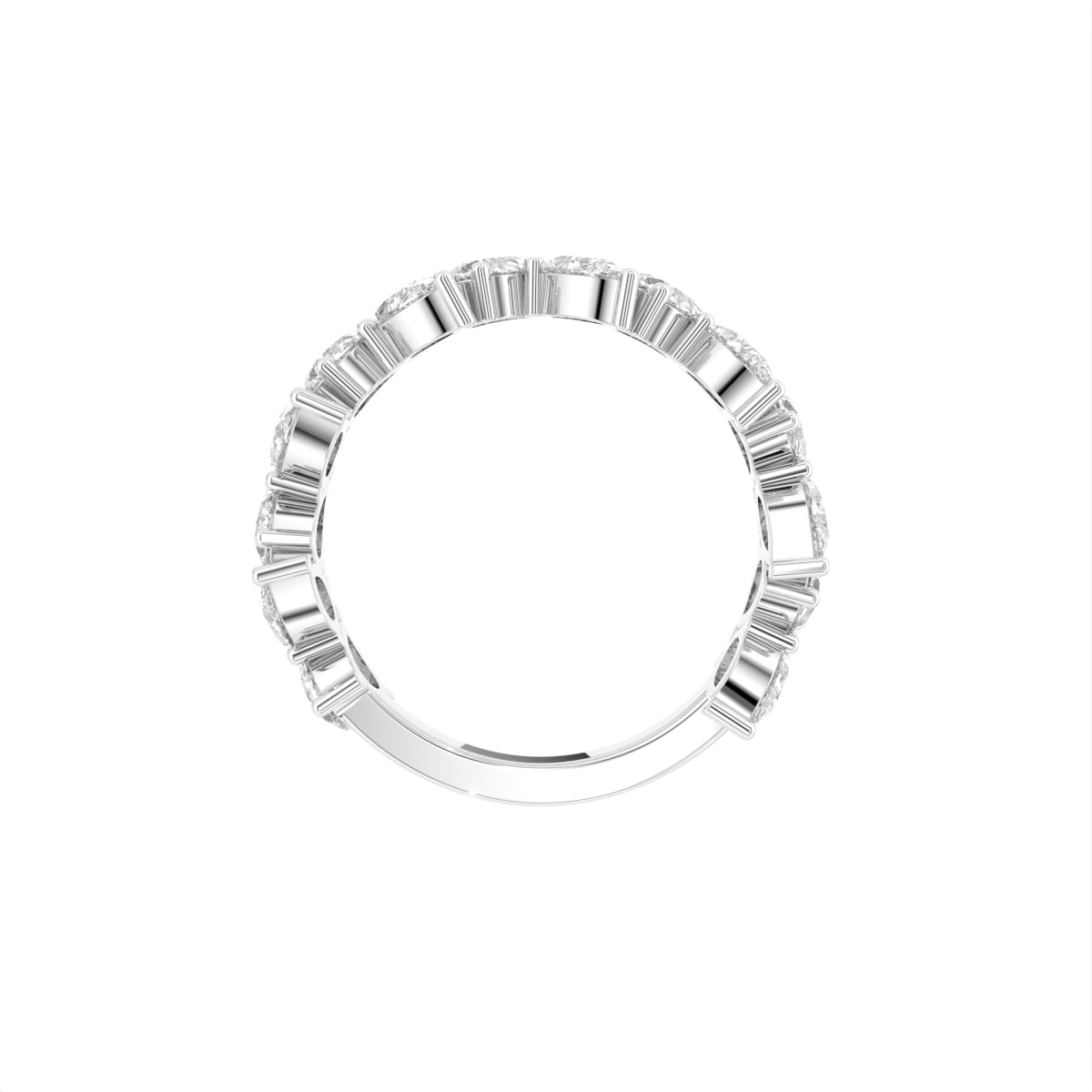 18K White Gold Eternity Pear Diamond Ring — FRONT