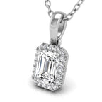 18K Halo Diamond Pendant — 3D VIEW
