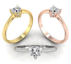 18K Solitaire Diamond Ring — 3 COLOR