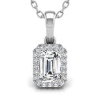 18K Halo Diamond Pendant — FRONT