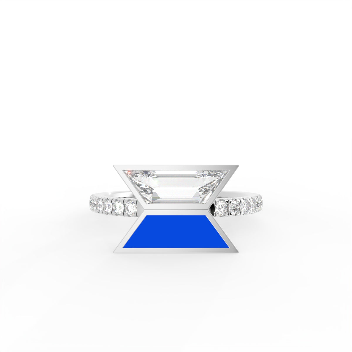14K Yellow Gold Bespoke Baguette Diamond Ring — TOP