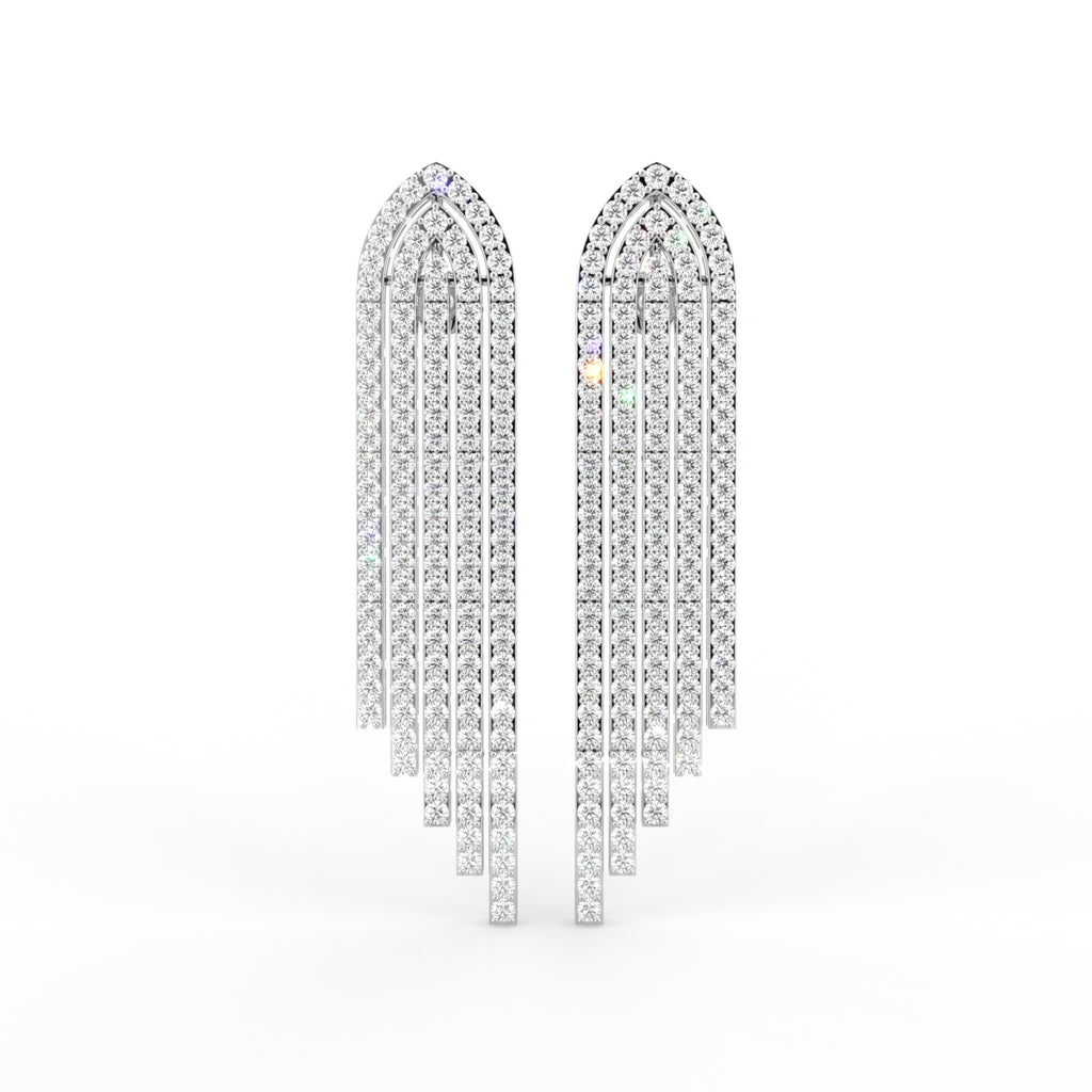 18K Bespoke Chandelier Diamond Drop Earrings — TOP