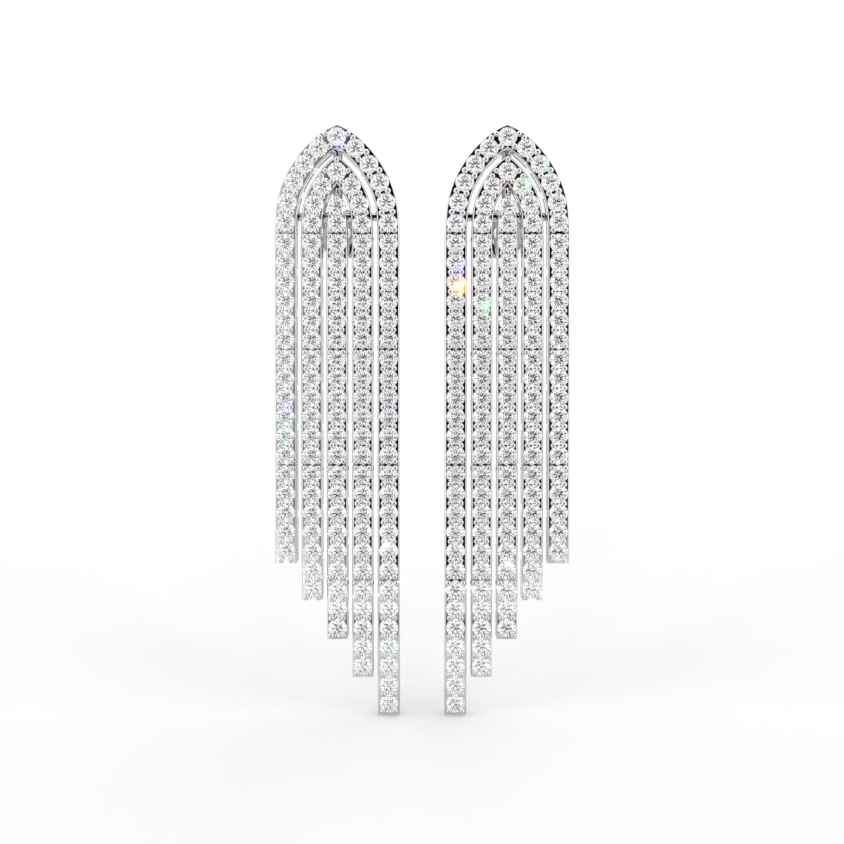 18K Bespoke Chandelier Diamond Drop Earrings — TOP