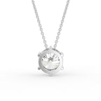 18K Round Solitaire Diamond Pendant — BACK