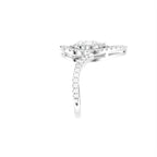 18K White Gold Halo Pear Diamond Ring — SIDE