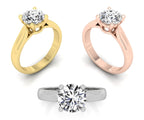 18K Solitaire Diamond Engagement Ring — 3 COLOR