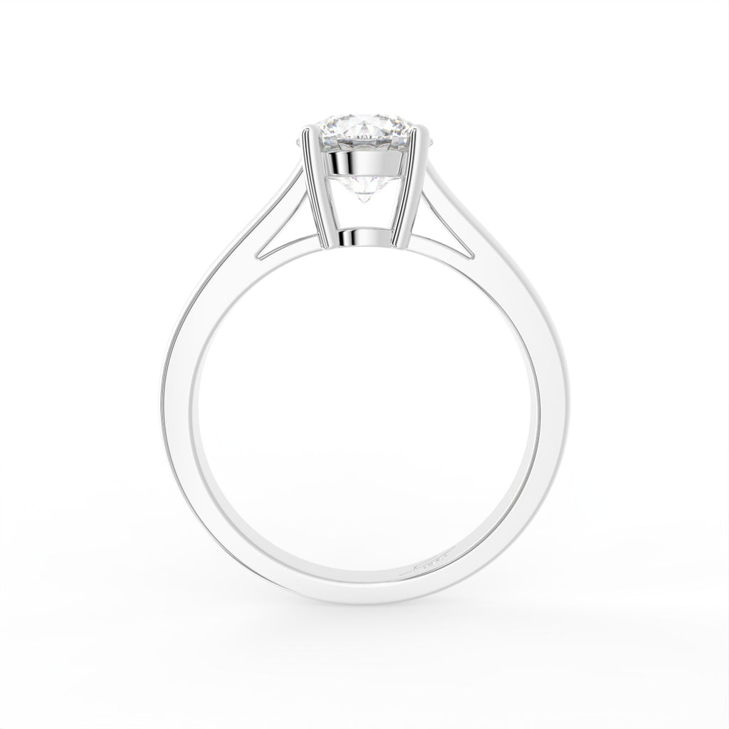18K Solitaire Diamond Engagement Ring — FRONT