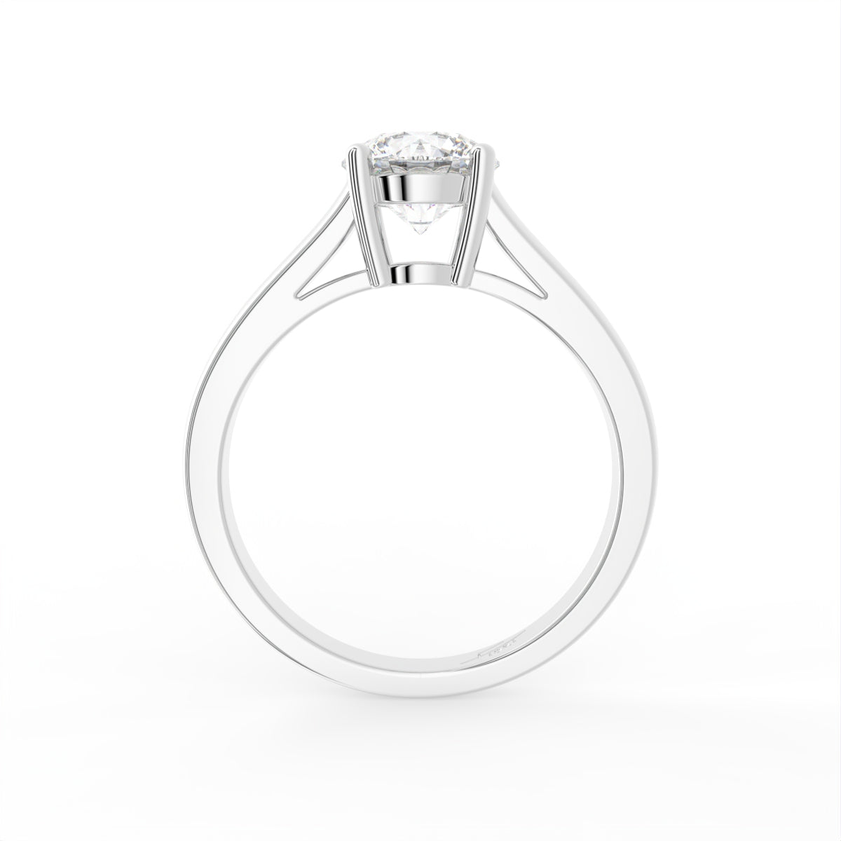 18K Solitaire Diamond Engagement Ring — FRONT