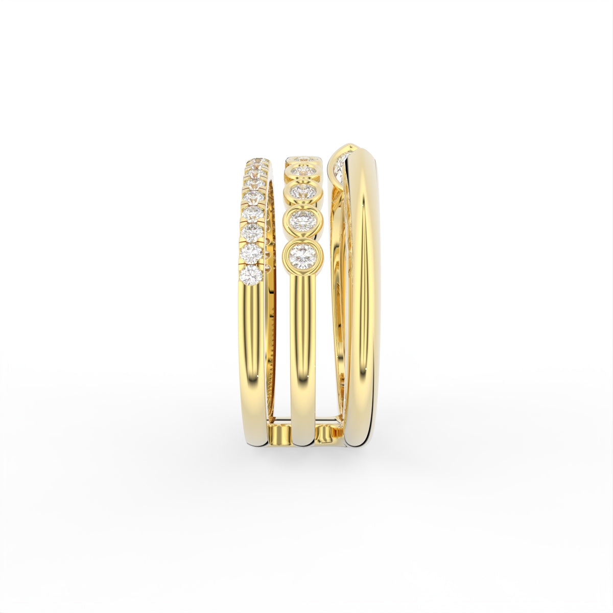 Sterling Silver Diamond Ring — 3D / RIGHT