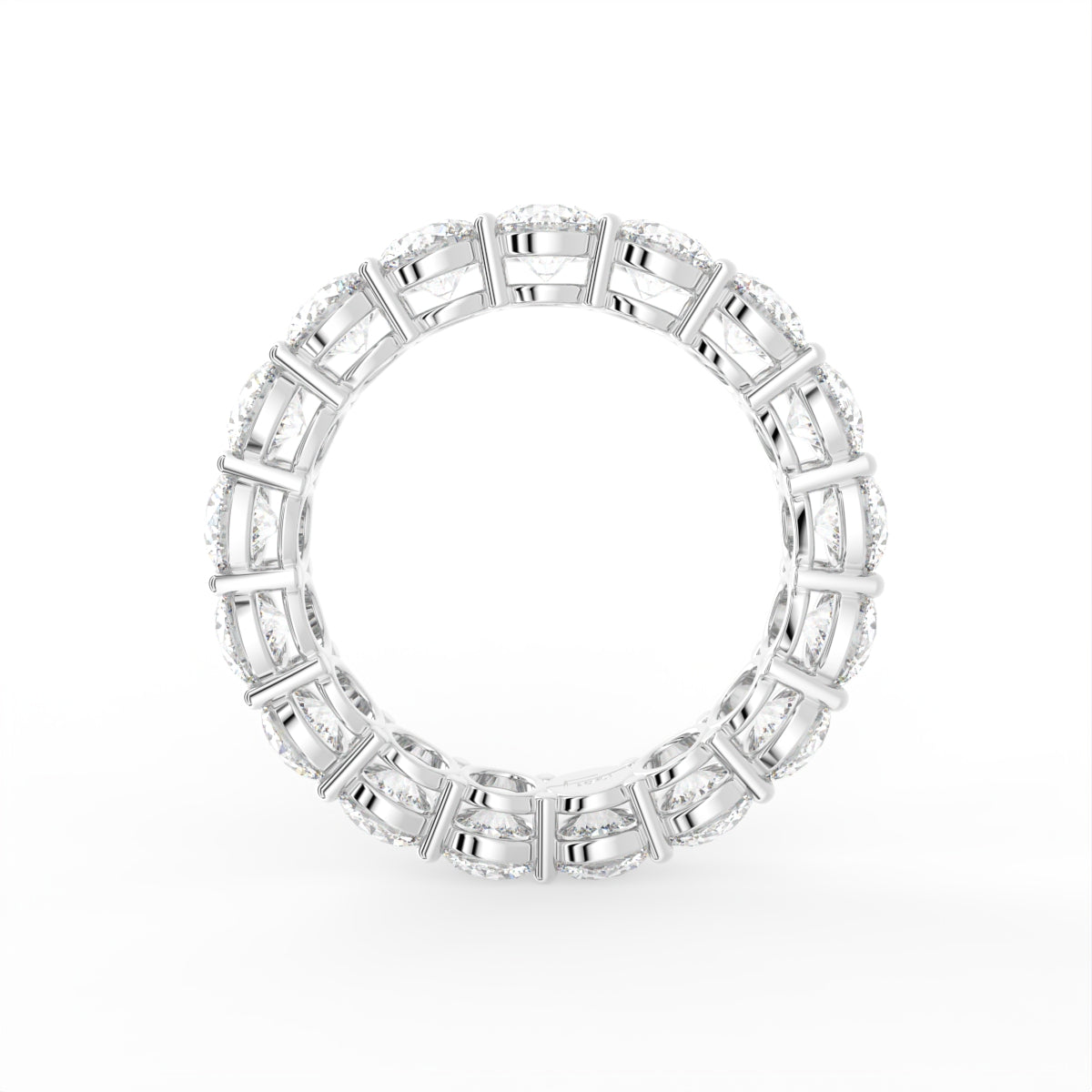 18K Full Eternity Round Diamond Ring — FRONT