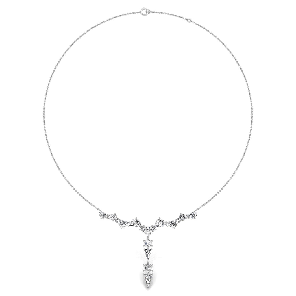 18K White Gold Teardrop Diamond Necklace — TOP