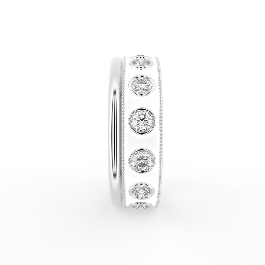 vimg:FJ6116|vimg:FJ6119|18K Bespoke Round Bezel Diamond Ring — SIDE
