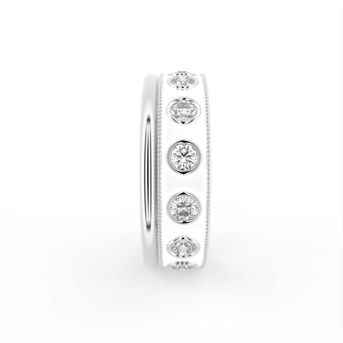 vimg:FJ6116|vimg:FJ6119|18K Bespoke Round Bezel Diamond Ring — SIDE