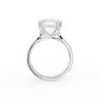 18K Emerald Cut Solitaire Diamond Ring — FRONT