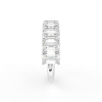 vimg:FJ4651|vimg:FJ4652|14K White Gold Half Eternity Emerald Diamond Ring — SIDE