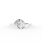18K Solitaire Round Diamond Ring — TOP