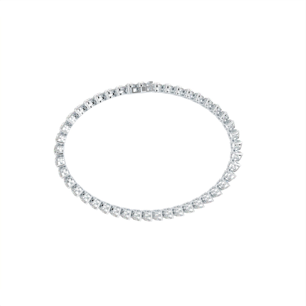 14K White Gold Tennis Pear Diamond Bracelet — FRONT