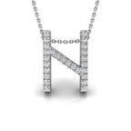 18K White Gold Hagalaz Viking Round Diamond Pendant — FRONT