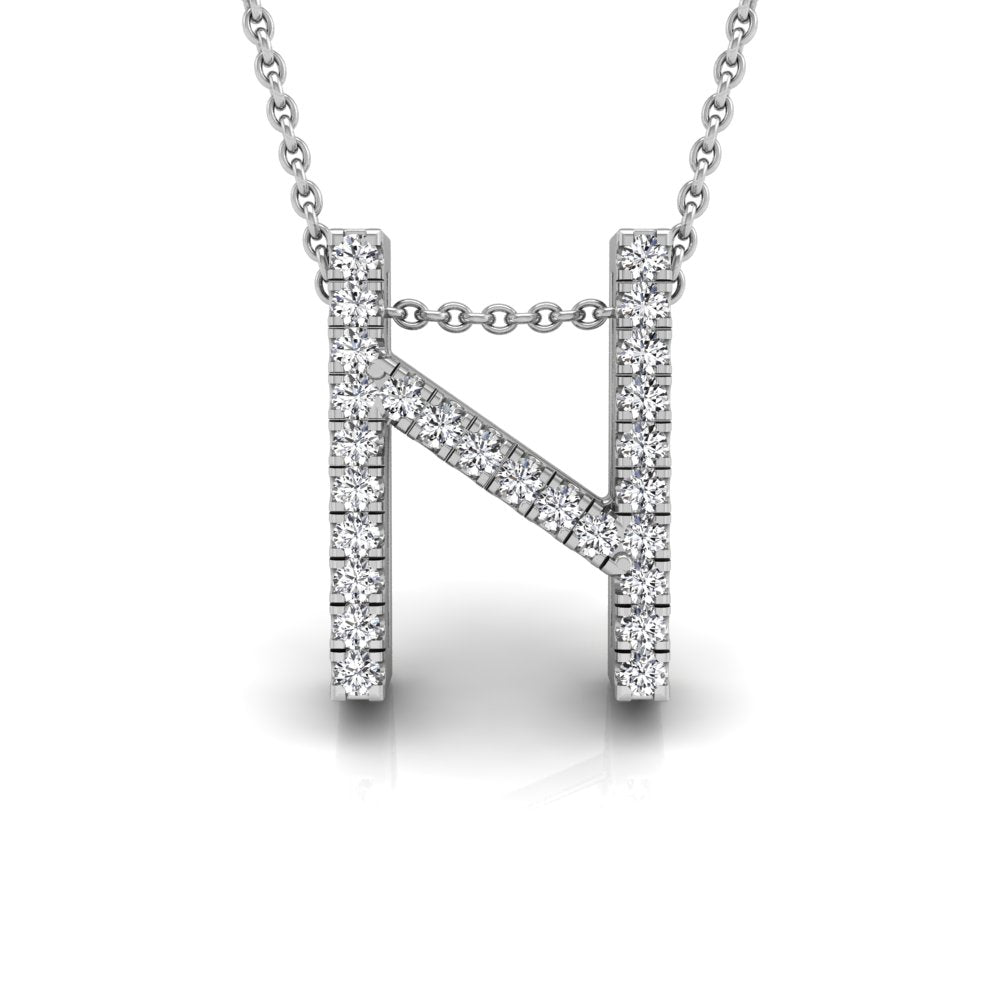 18K White Gold Hagalaz Viking Round Diamond Pendant — FRONT