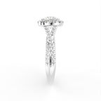 18K Halo Diamond Engagement Ring — SIDE