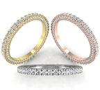 18K Full Eternity Round Diamond Ring — 3 COLOR