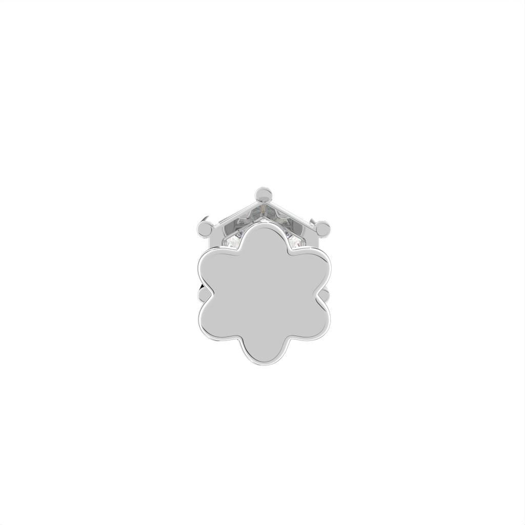 14K White Gold Princess Diamond Stud Earrings — BACK