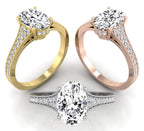18K Solitaire Oval Diamond Engagement Ring — 3 COLOR