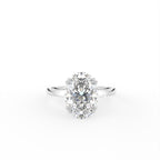 18K Solitaire Oval Diamond Engagement Ring — TOP