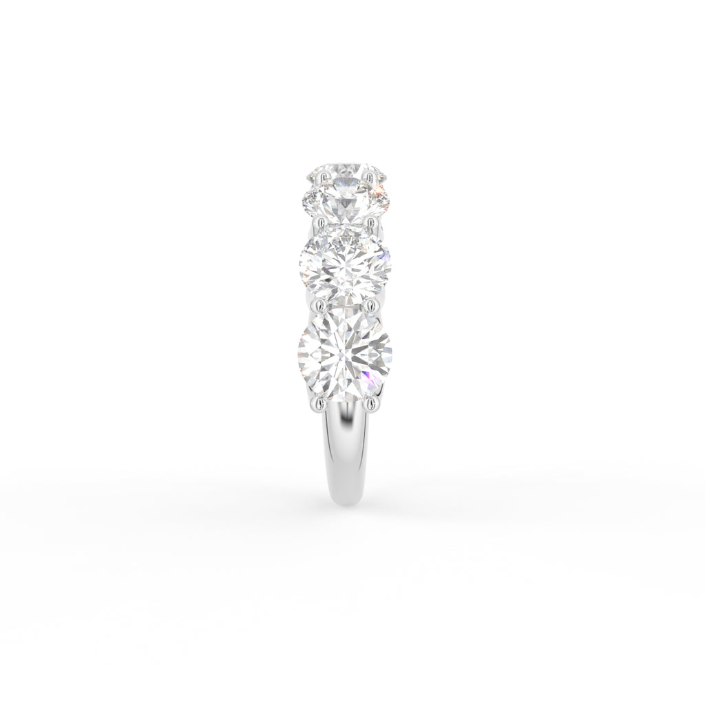 18K Half Eternity Round Diamond Ring — SIDE