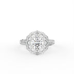 18K Halo Round Diamond Engagement Ring — TOP