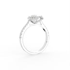 18K Halo Oval Diamond Ring — 3D VIEW