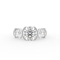 18K Yellow Gold Trilogy Round Diamond Ring — TOP