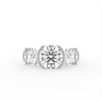 18K Yellow Gold Trilogy Round Diamond Ring — TOP