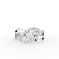 18K Two Tone Bespoke Round Diamond Crossover Ring — TOP