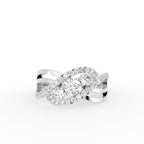 18K Two Tone Bespoke Round Diamond Crossover Ring — TOP