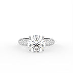 18K Halo Round Brilliant Diamond Engagement Ring — TOP