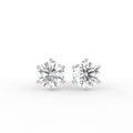 18K Round Solitaire Diamond Earrings — TOP