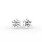 18K Round Solitaire Diamond Earrings — TOP
